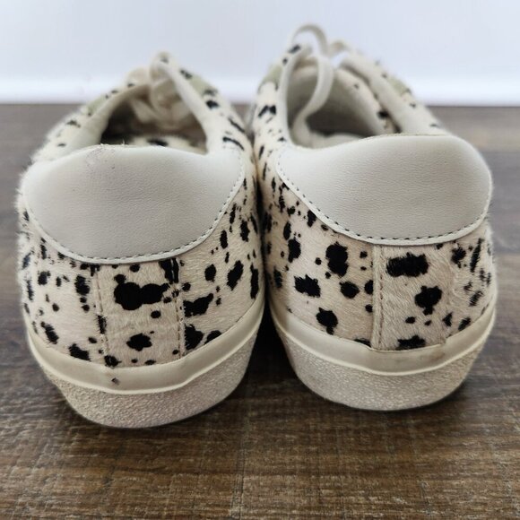 Madewell Sidewalk Sneakers Womens 8.5 Low Top Calf Hair Spotted Suede Lace Up - Picture 6 of 11